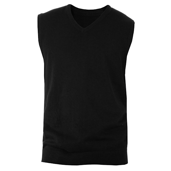 Kariban Herr Ärmlös Tröja / Stickad S Svart Black S