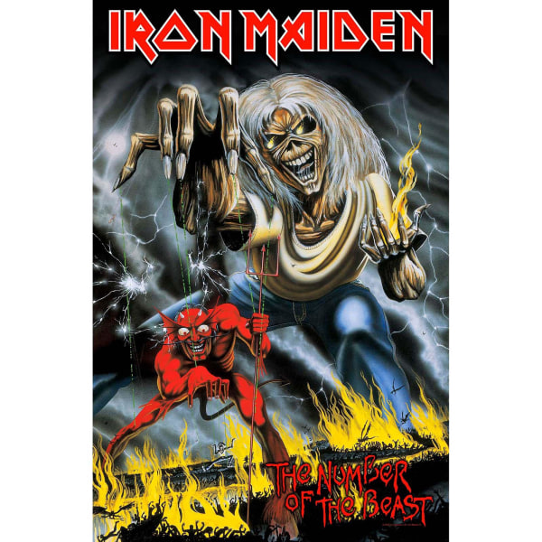 Iron Maiden Number Of The Beast Textilaffisch 106cm x 70cm Mul Multicoloured 106cm x 70cm