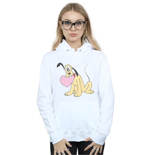 Disney Dam/Kvinnor Pluto Love Heart Hoodie S Vit White S