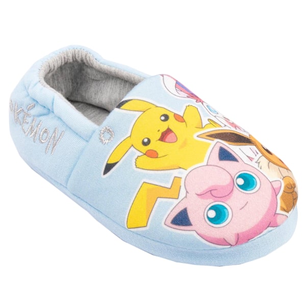 Pokemon Flickor Tofflor 2 UK Pastellblå/Gul/Rosa Pastel Blue/Yellow/Pink 2 UK