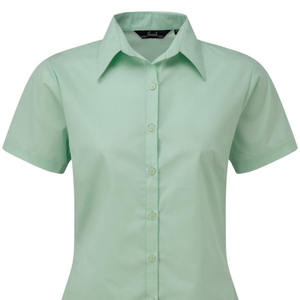 Premier Kortärmad Poplinblus / Enfärgad Arbetsskjorta 20 Aqua Aqua 20