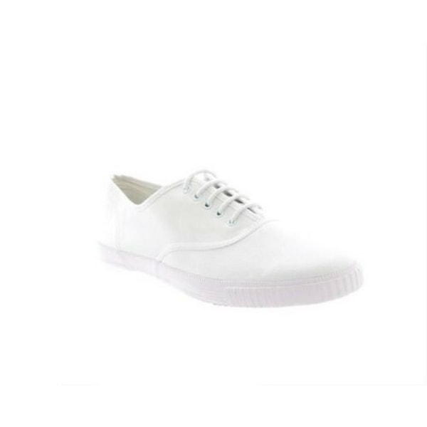 Dek Vuxna Unisex Snörning Vita Canvas Gym Plimsolls 8 UK Vit White 8 UK