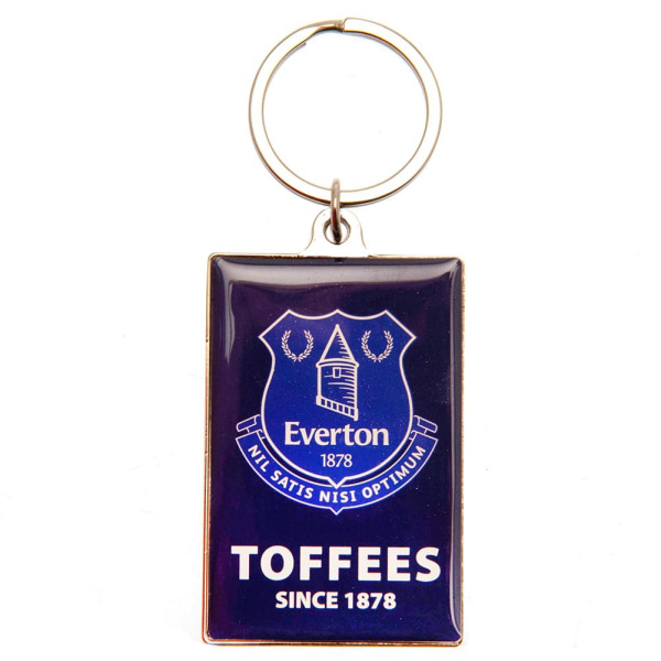 Everton FC Deluxe Crest Nyckelring 6cm x 4cm Blå/Vit Blue/White 6cm x 4cm