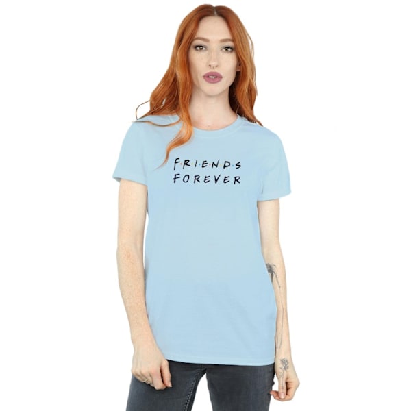 Friends Dam/Kvinnor Forever Logo Bomull Boyfriend T-Shirt XXL Baby Blue XXL