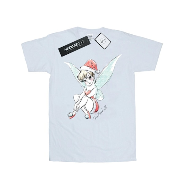 Disney Womens/Ladies Tinkerbell Christmas Fairy Cotton Boyfrien White M