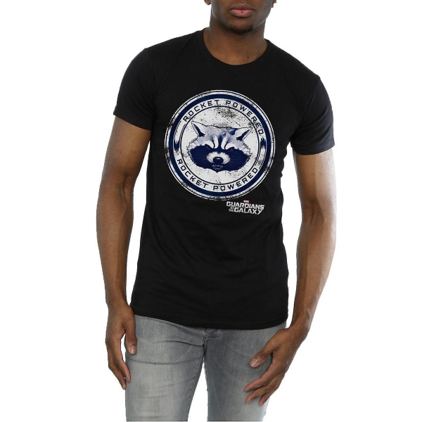 Guardians Of The Galaxy Mens Rocket Powered Cotton T-Shirt XL B Black XL