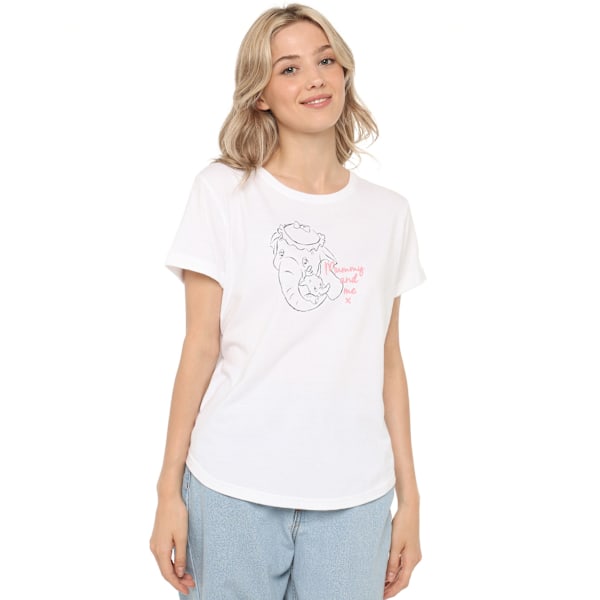 Dumbo Dam- och herr-t-shirt i vitt, storlek 10 (Storbritannien) White 10 UK