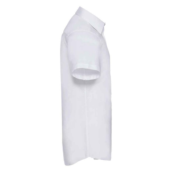 Russell Collection Herr Oxford Skräddarsydd Kortärmad Skjorta 15i White 15in
