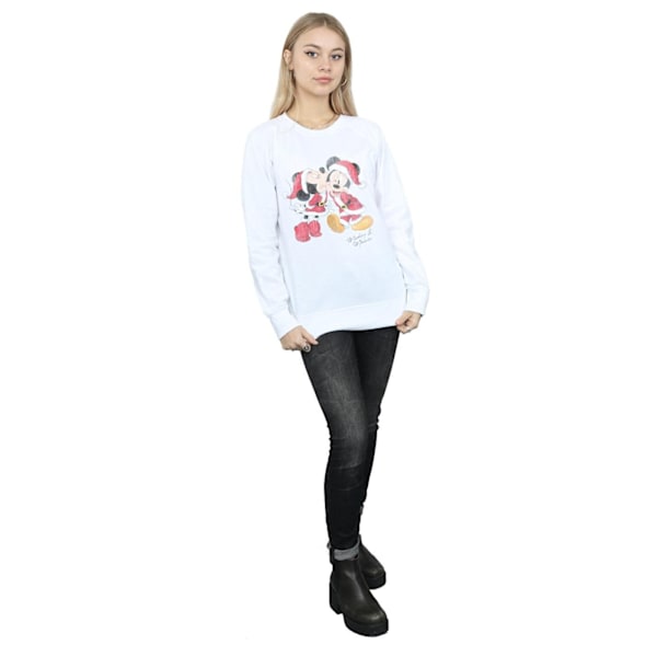 Disney Dam/Damer Mickey Och Minnie Jul Kyss Sweatshirt White XXL