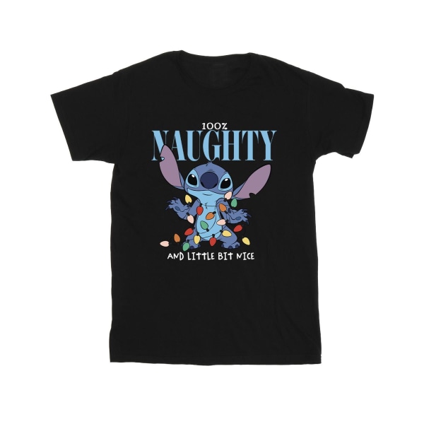 Disney Girls Lilo & Stitch Naughty & Nice T-shirt i bomull 9-11 Y Black 9-11 Years