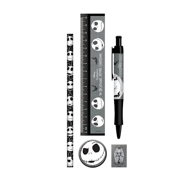 The Nightmare Before Christmas Spooky Stationery Set (6-pack) Black/Grey One Size