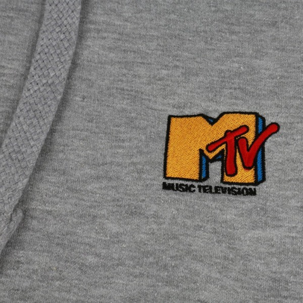MTV Herr Logo Hoodie L Grå Marl Grey Marl L