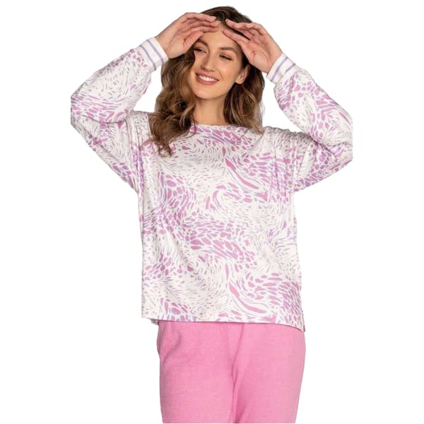 PJ Salvage Dam Leopardmönstrad Långärmad Topp 12 UK Off White 12 UK