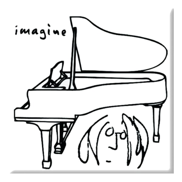 John Lennon Imagine Kylskåpsmagnet En Storlek Vit/Svart White/Black One Size