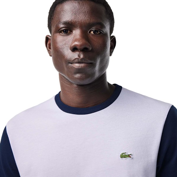 Lacoste Herr Färgblock Jersey Regular T-Shirt XS Blå Blue XS