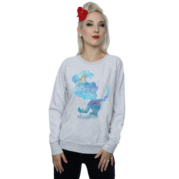 Disney Princess Dam/Damer Ariel Fylld Silhuett Sweatshirt Heather Grey M