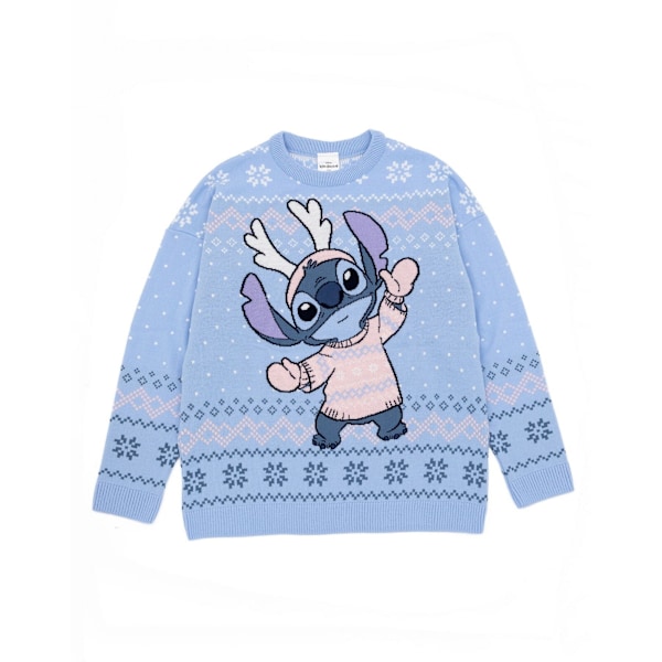 Lilo & Stitch Dam/Dam Knitad Jultröja XXL Blå Blue XXL