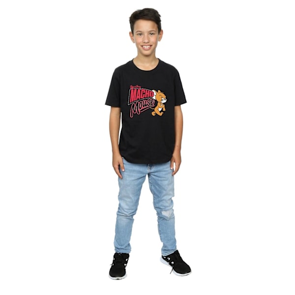 Tom And Jerry Boys Macho Mouse T-Shirt 7-8 År Svart Black 7-8 Years