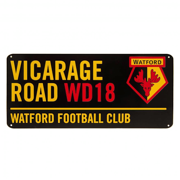 Watford FC Vicarage Road WD18 Gatuskylt En Storlek Svart/Gul Black/Yellow/Red One Size