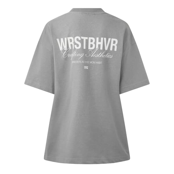 WRSTBHVR Dam/Dam Oversized T-shirt 16 UK Grå Grey 16 UK