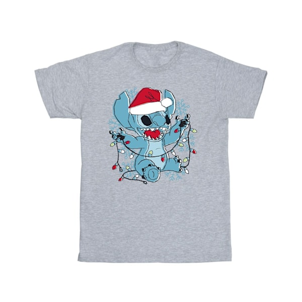 Disney Boys Lilo And Stitch Julbelysning Skiss T-shirt 3-4 Sports Grey 3-4 Years