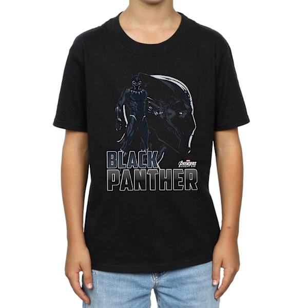Avengers Infinity War Boys Black Panther Bomull T-shirt 5-6 år Black 5-6 Years