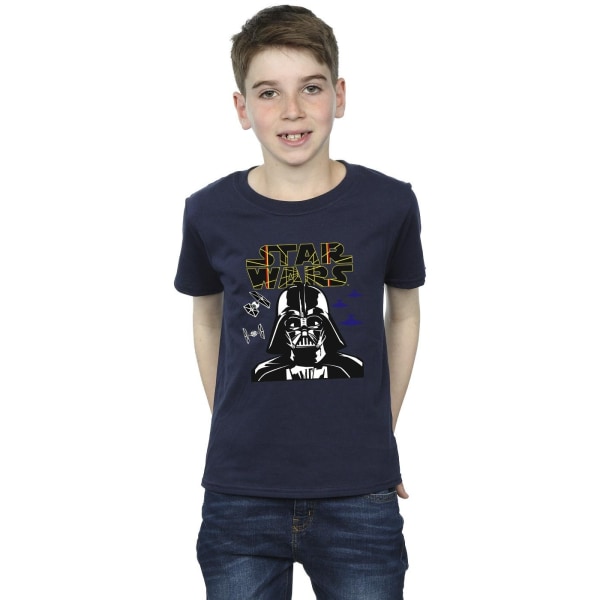 Star Wars Boys Darth Vader Comp Logo T-shirt 7-8 år Marinblå Blu Navy Blue 7-8 Years