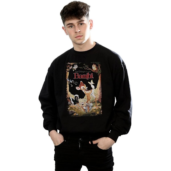 Bambi Herr Retro Poster Bomullströja XL Svart Black XL