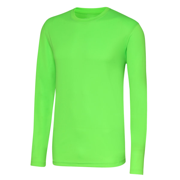 AWDis Just Cool Herr Långärmad Cool Sports Performance Plain Electric Green S