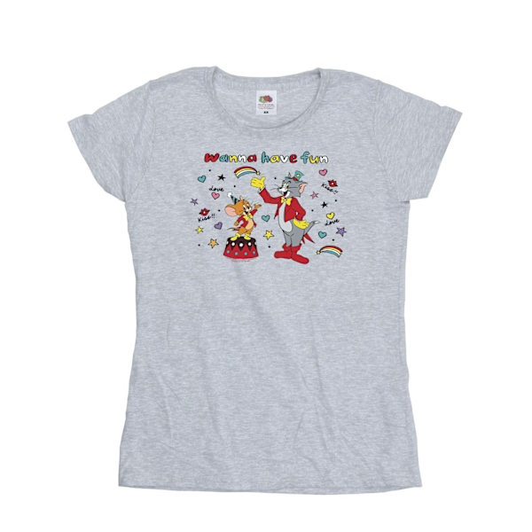 Tom And Jerry Dam/Damer Wanna Have Fun Bomull T-shirt M Spo Sports Grey M