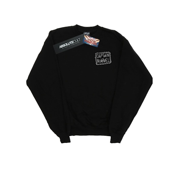 Marvel Boys Captain Marvel Bröstlapp Sweatshirt 9-11 År B Black 9-11 Years