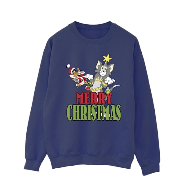 Tom And Jerry Herr Merry Christmas Baubles Sweatshirt M Marinblå Navy Blue M