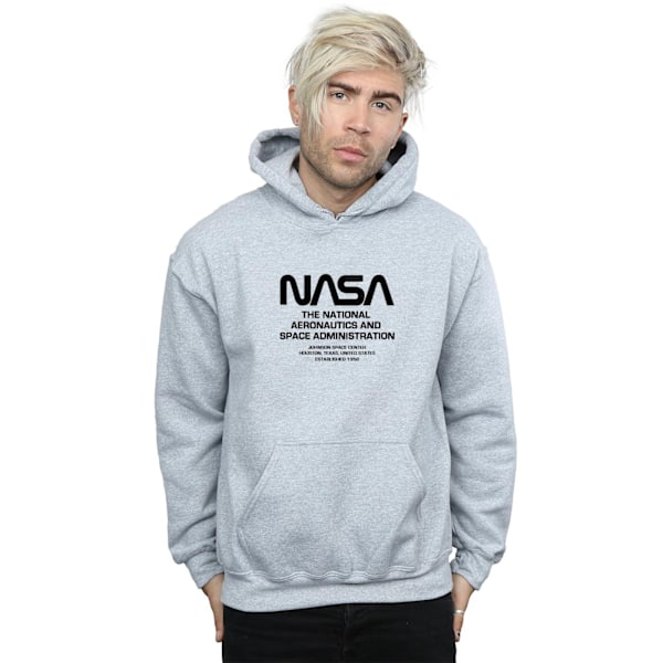 NASA Mens Worm Blurb Hoodie 5XL Sports Grey Sports Grey 5XL