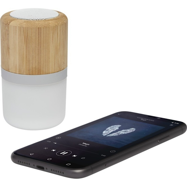 Bullet Aurea Bamboo Light Up Bluetooth-högtalare One Size Brun/Vit Brown/White One Size