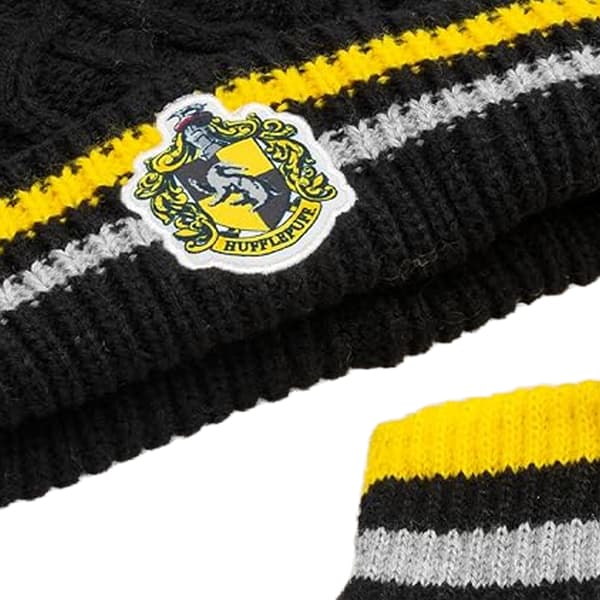 Harry Potter Barn/Barn Hufflepuff Mössa Och Handskar Set En Storlek Black One Size