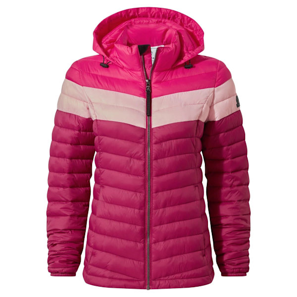 TOG24 Dam/Dam Garriston Färgblock Vadderad Jacka 16 UK Raspberry/Magenta Pink 16 UK