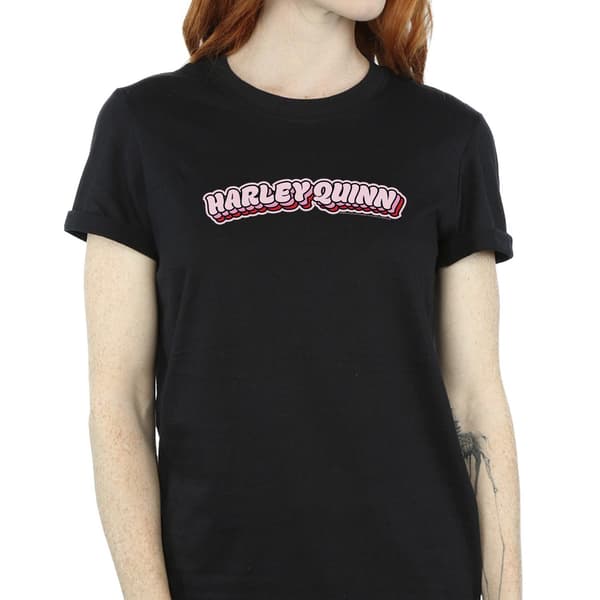 DC Comics Dam/Dam Batman Harley Quinn Logotyp Bomull Boyfriend Black M