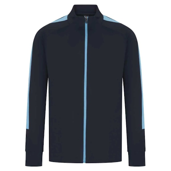 Finden & Hales Herr Kontrastpanel Stickad Träningsoverdel 4XL Na Navy/Sky 4XL
