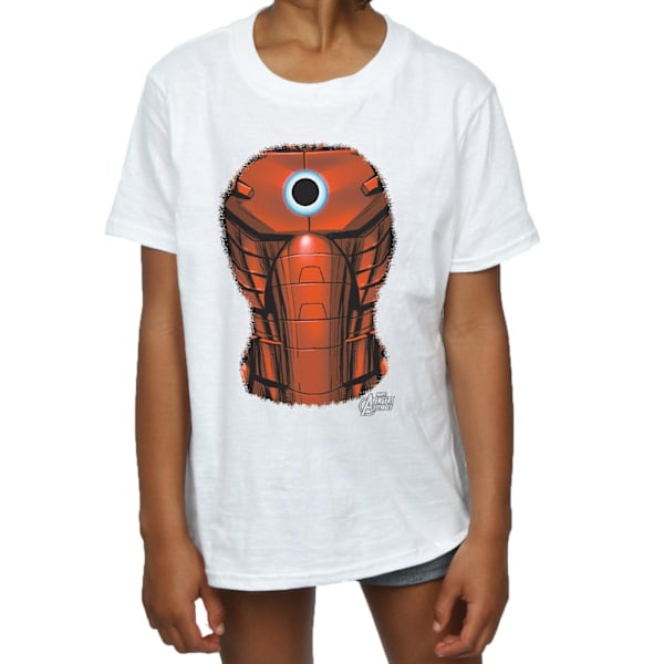 Marvel Girls Iron Man Chest Burst Bomull T-shirt 12-13 år Vit White 12-13 Years