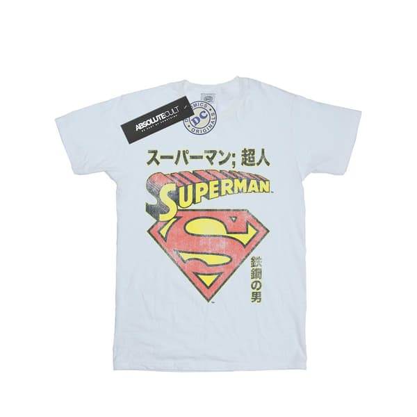DC Comics Dam/Dam Superman Shield Bomulls Boyfriend T-shirt White S