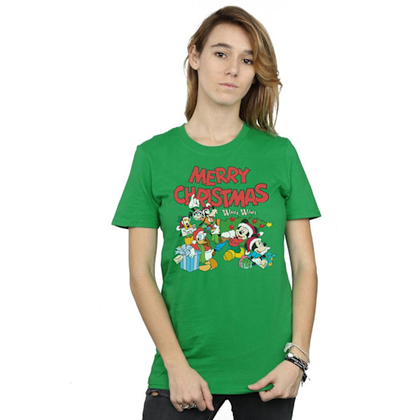 Disney Womens/Ladies Mickey And Friends Winter Wishes Cotton Bo Irish Green S