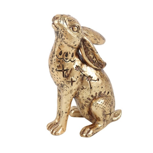 Something Different Midnatts Hare Resin Prydnad En Storlek Guld Gold One Size