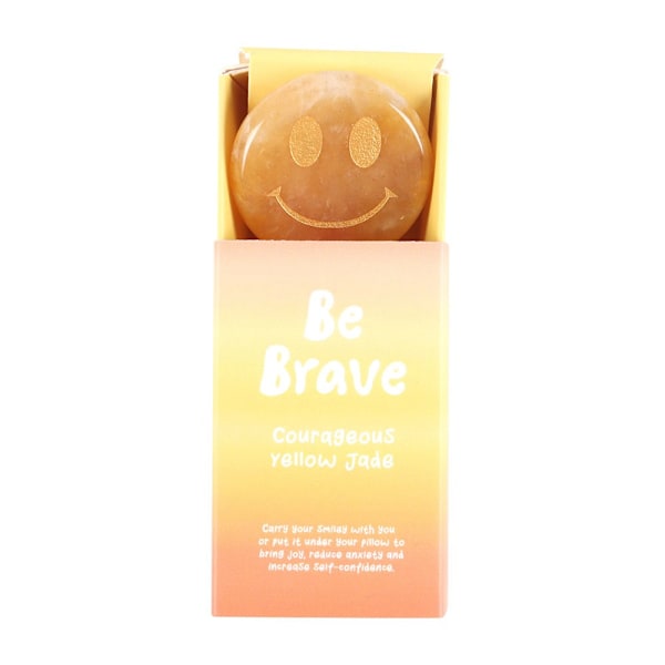 Something Different Be Brave Jade Glad Ansikte Dekorativ Kristall Yellow One Size