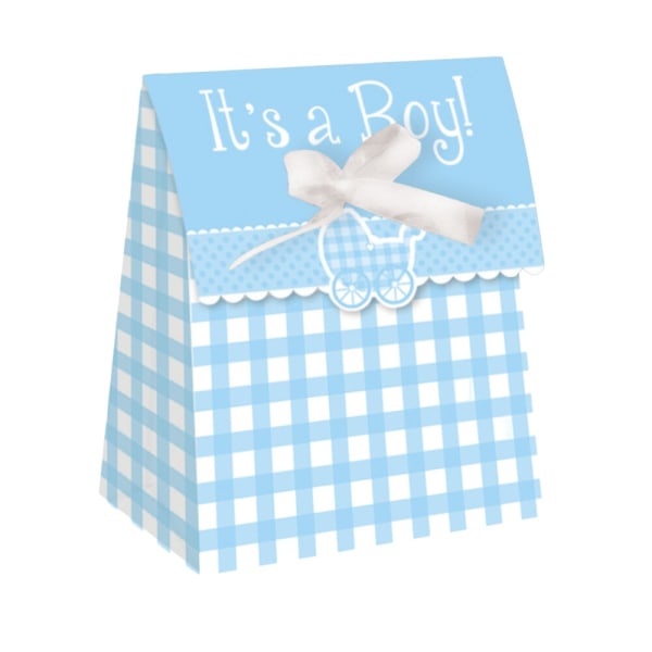 Creative Party It´s A Boy Gingham Baby Shower Partyväskor (Pack Blue/White One Size