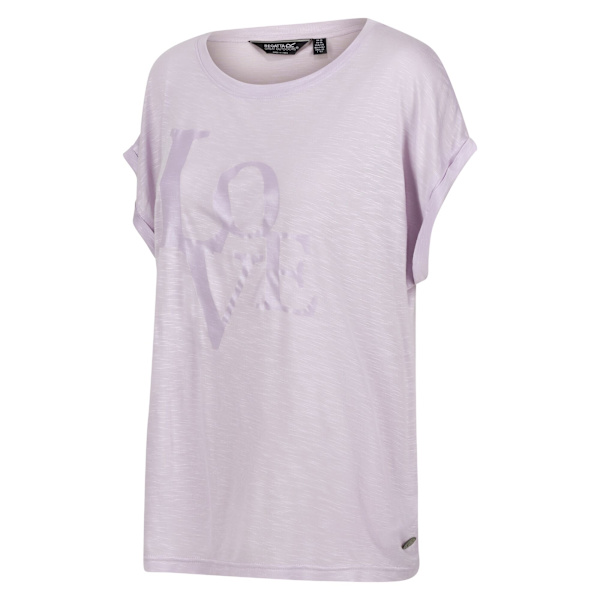 Regatta Dam/Kvinnor Roselynn Love T-Shirt 8 UK Pastell Lila Pastel Lilac 8 UK