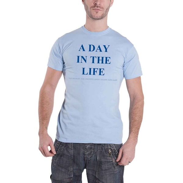 The Beatles Unisex Adult A Day In The Life Back Print T-Shirt L Light Blue L