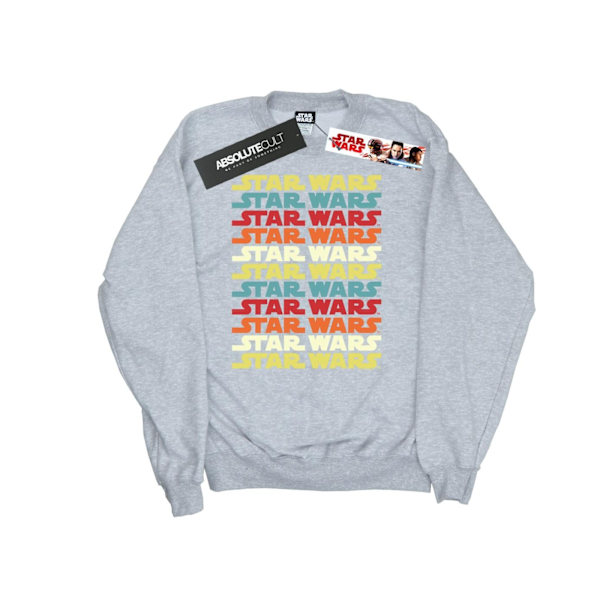 Star Wars Retro Repeat Logo Sweatshirt för flickor 7-8 år Sports G Sports Grey 7-8 Years