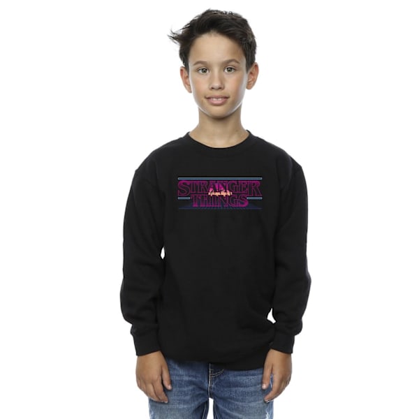 Netflix Boys Stranger Things Retro Title Sweatshirt 12-13 år Black 12-13 Years