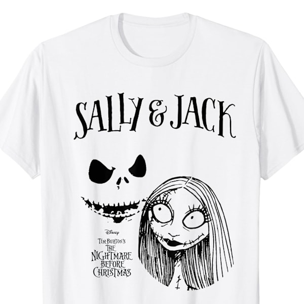 The Nightmare Before Christmas Dam- och Kvinnotröja med Jack och Sally White 5XL