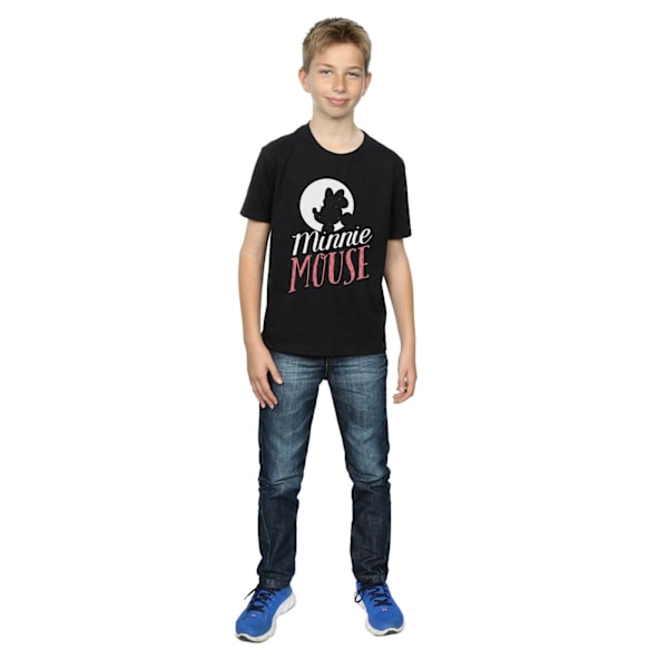 Disney Boys Minnie Mouse Moon Silhouette T-Shirt 7-8 år Svart Black 7-8 Years